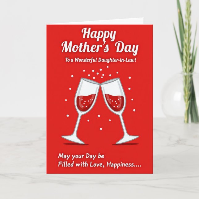 Ruby Red Mothers Day Cheers Card (Front)