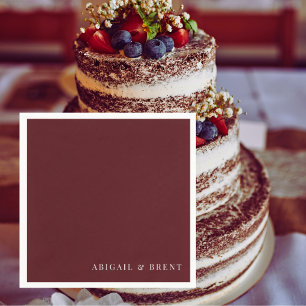 Ruby Red Personalized Cocktail Wedding Napkin