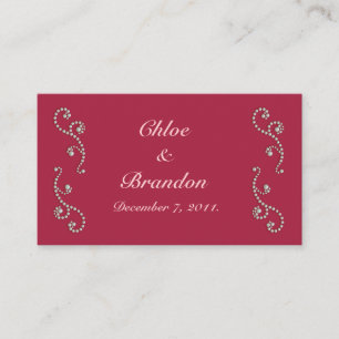 Ruby Red, Pink and Pearls Wedding Website Card