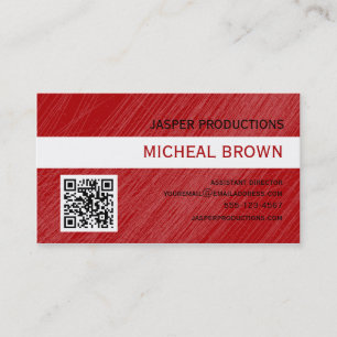 Ruby Red QR Code Business Card