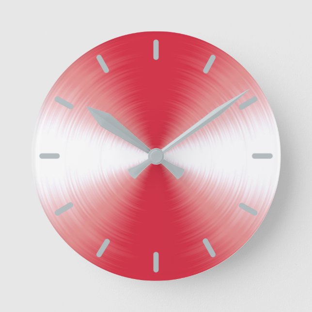 Ruby Red Radiant Contemporary Round Clock (Front)