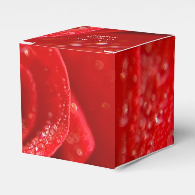 ruby red rose wedding favours favour box (Front Side)
