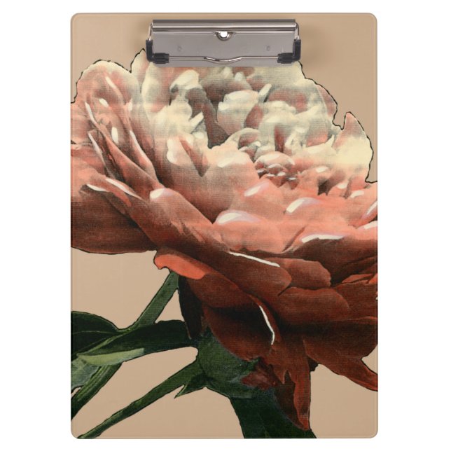 Ruby Red Rose with White Accents Clipboard (Front)