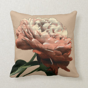 Ruby Red Rose with White Accents Cushion