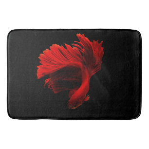Ruby Red Siamese Fighting Fish Bath Mat