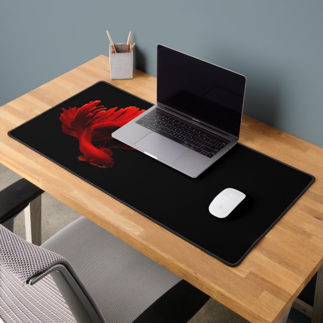 Ruby Red Siamese Fighting Fish Desk Mat (Office 2)