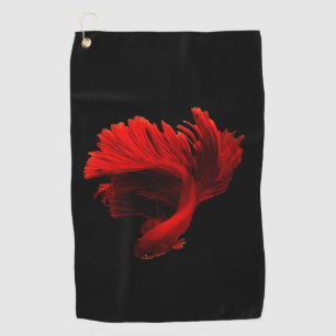 Ruby Red Siamese Fighting Fish Golf Towel