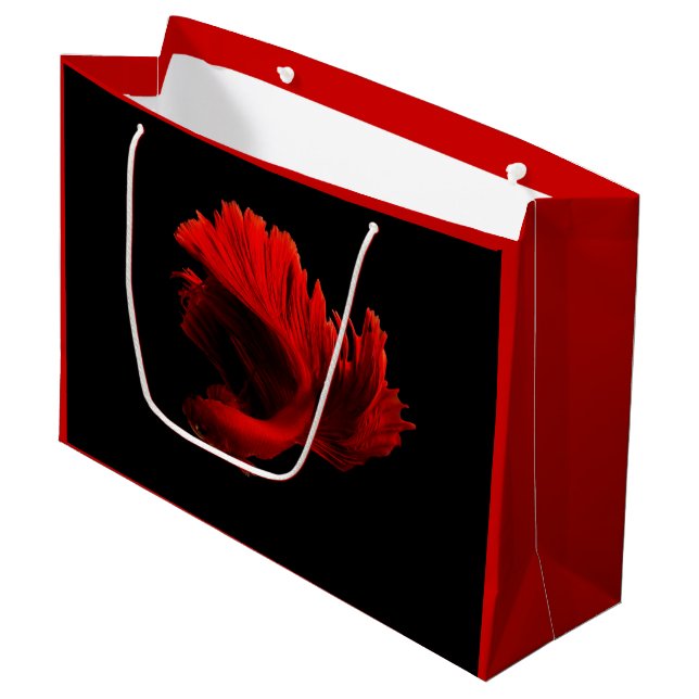 Ruby Red Siamese Fighting Fish Large Gift Bag (Front Angled)