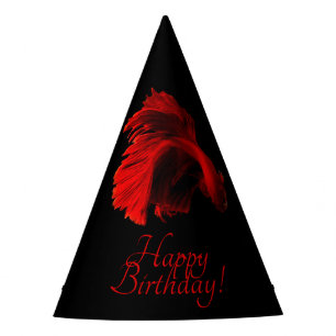 Ruby Red Siamese Fighting Fish Party Hat