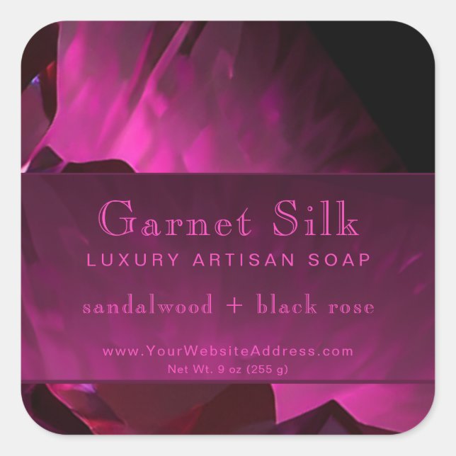 Ruby Red Silk Elegant Modern Luxury Product Label (Front)