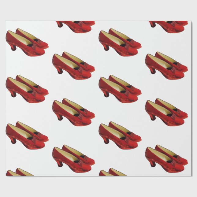 Ruby Red Slippers Shoes Wrapping Paper for Oz fans (Flat)