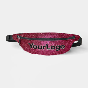 Ruby Red Sparkly Glitter Luxury Business Logo Bum Bags