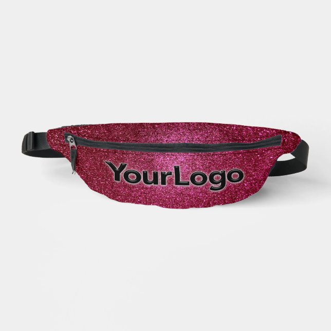 Ruby Red Sparkly Glitter Luxury Business Logo Bum Bags (Front)