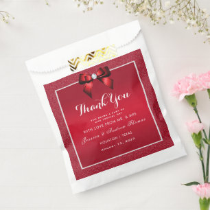 Ruby Red & Stylish Gem Wedding Favour Bags