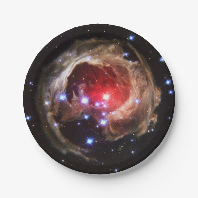 Ruby Red Supergiant Star Dust Paper Plate (Front)