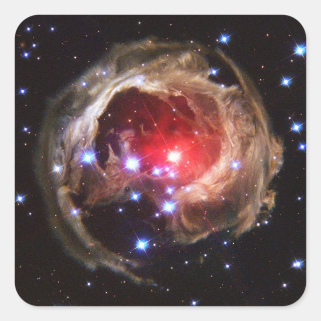 Ruby Red Supergiant Star Dust Square Sticker (Front)