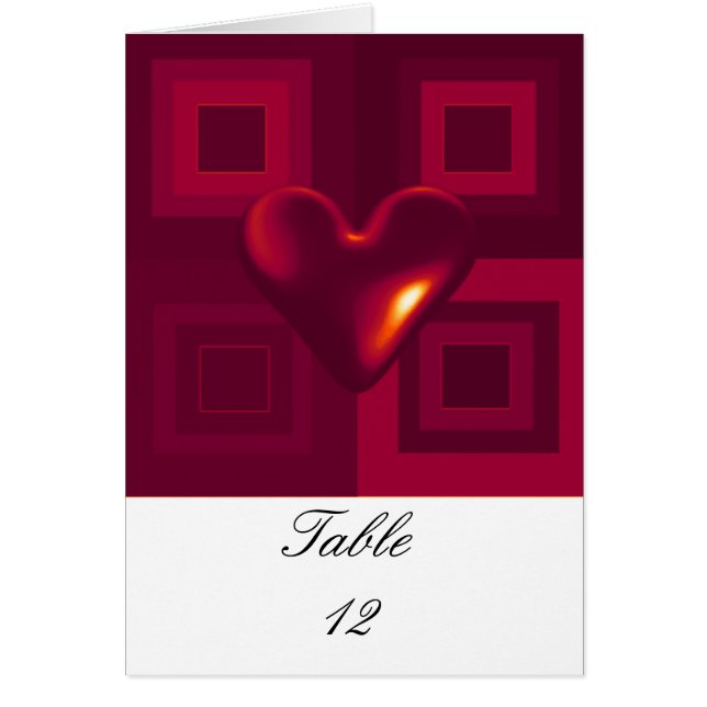 Ruby Red Table Seating Card (Front)