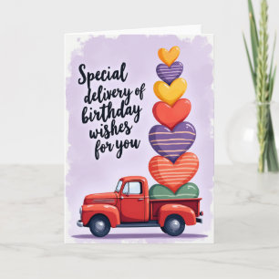 Ruby Red Truck Birthday Card