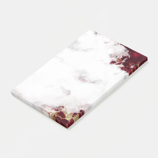 Ruby Red Watercolor Geode Post-it Notes (Angled)