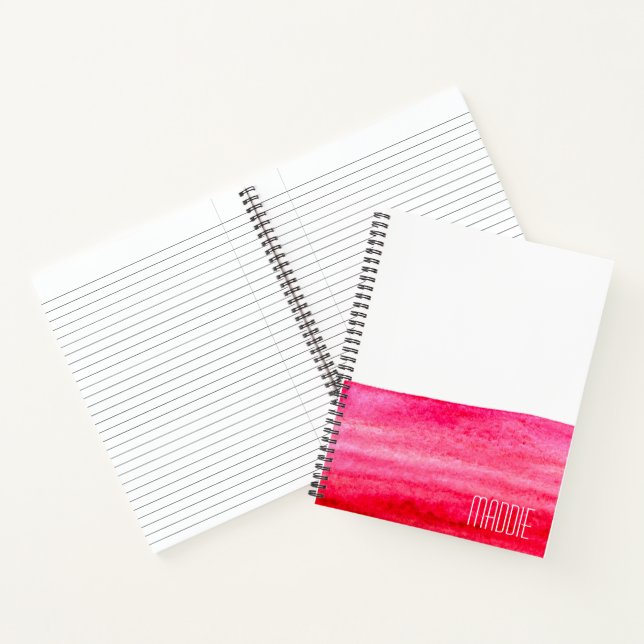 Ruby Red watercolor minimalist Notebook (Inside)