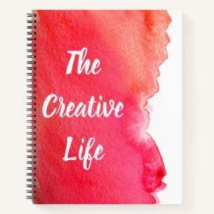 Ruby red watercolor the creative life quotation notebook
