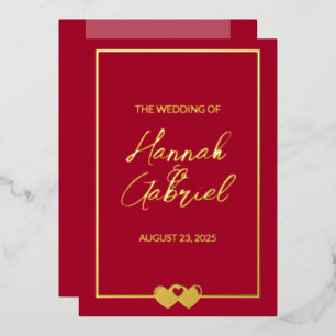 Ruby Red Wedding Foil Invitation