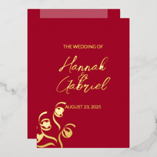 Ruby Red Wedding Foil Invitation