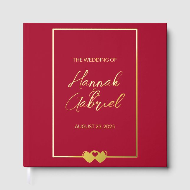 Ruby Red Wedding Guest Book (Front)
