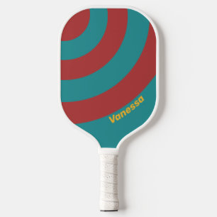 Ruby Reef Circle Stripe with Name Pickleball Paddle