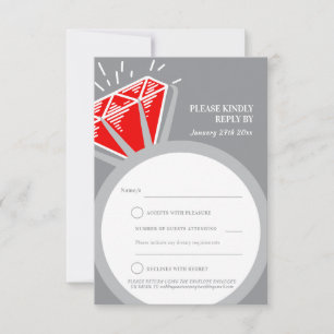 Ruby ring 40th anniversary wedding reply card