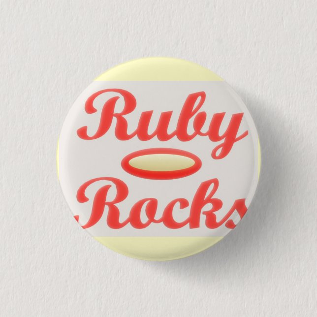 Ruby Rocks design red and mellow cream 3 Cm Round Badge (Front)