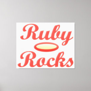 Ruby Rocks design red and mellow cream Canvas Print