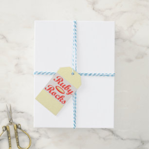 Ruby Rocks design red and mellow cream Gift Tags