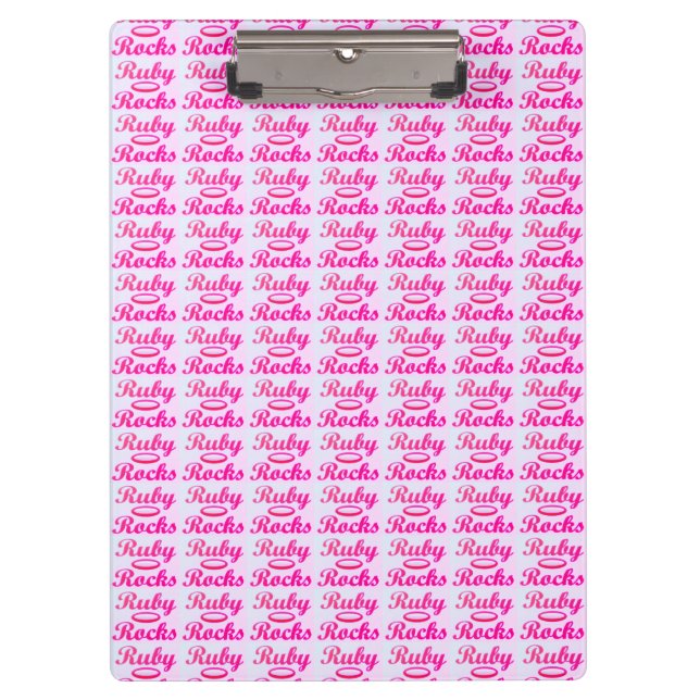 Ruby Rocks design SWEET PINK Clipboard (Front)