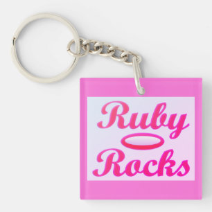 Ruby Rocks design SWEET PINK Key Ring