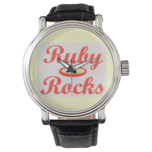 RUBY ROCKS RED AND CREAM CHARMING WRIST WATCH