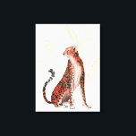 Ruby Runner Leopard Canvas Print<br><div class="desc">Ruby Runner I by Grace Popp. A reddish orange leopard rests in front of light green palm leaves. | 161321D</div>