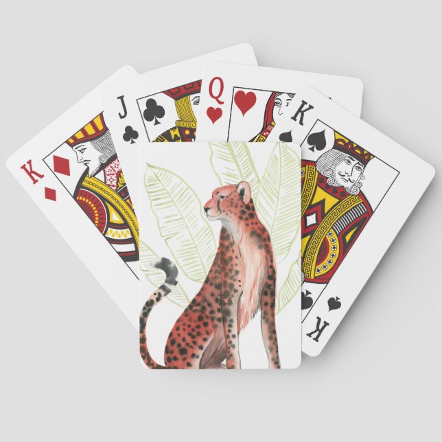 Ruby Runner Leopard Playing Cards (Back)