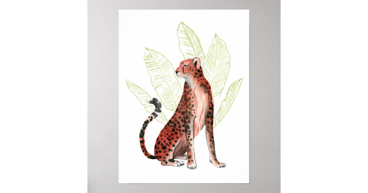 Ruby Runner Leopard Poster | Zazzle