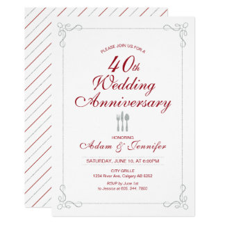  Ruby  Wedding  Anniversary  Invitations  Announcements  