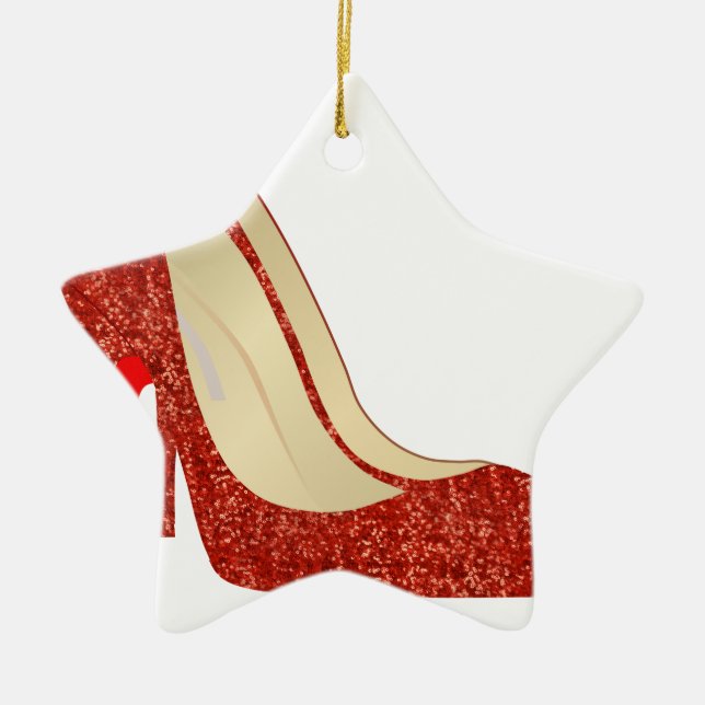 ruby slippers ceramic tree decoration (Front)