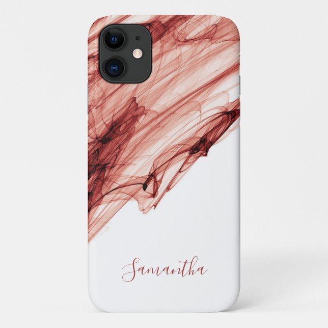 Ruby smoke red white elegant personalised Case-Mate iPhone case (Back)