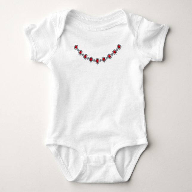 Ruby Socialite Necklace Baby Bodysuit (Front)