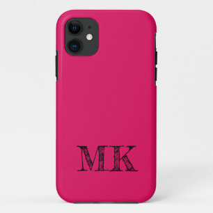 Ruby Solid Colour   Modern Minimal Initial  iPhone 11 Case