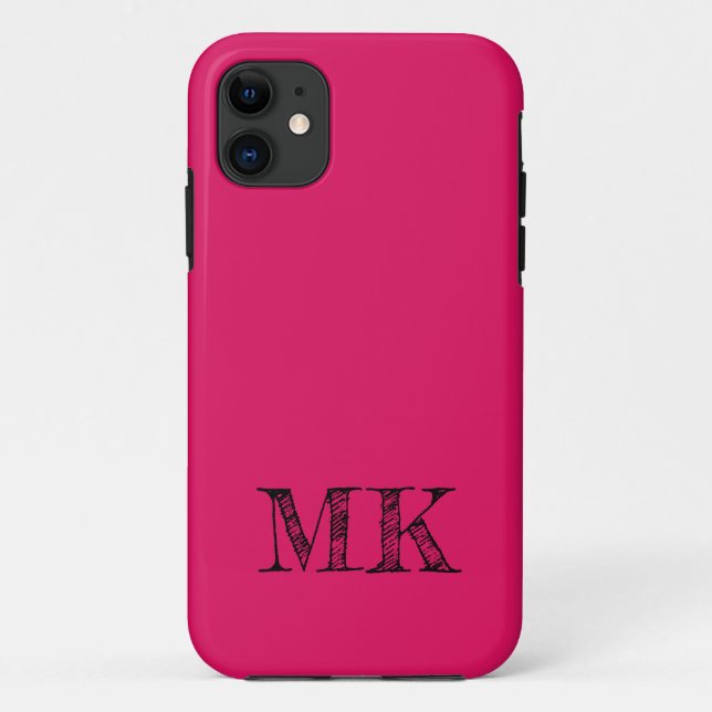 Ruby Solid Colour | Modern Minimal Initial  Case-Mate iPhone Case (Back)