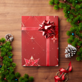 Ruby Star Gem Wrapping Paper
