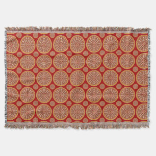 Ruby Sunset Floral Throw Blanket