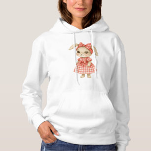 Ruby the Checkered Bunny Little Red Plaid Princess Hoodie