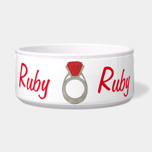 Ruby the Dog Red Gemstone Gem Ring Jewel
