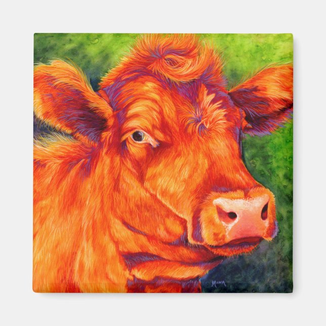 Ruby The Red Angus Cow Magnet (Front)